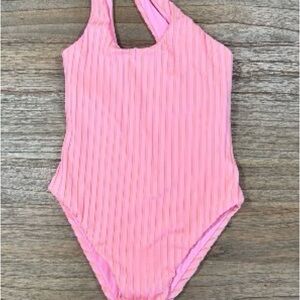 l*space Pink Ribbed One-Piece Swimsuit